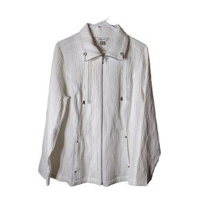 CJ Banks Jacket Womens X Full Zip Tie Collar Pockets